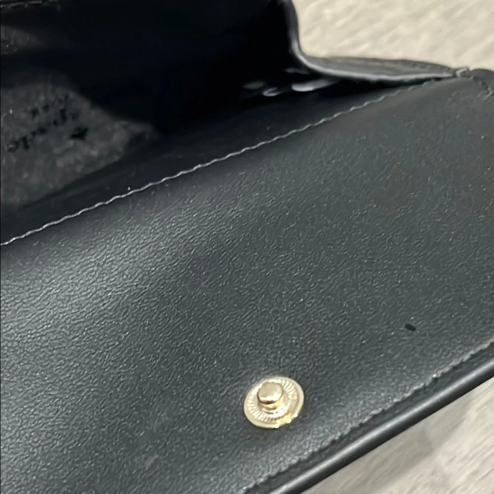 Kate Spade Black Dumpling Pebbled Leather Card Holder Wallet - Picture 7 of 9